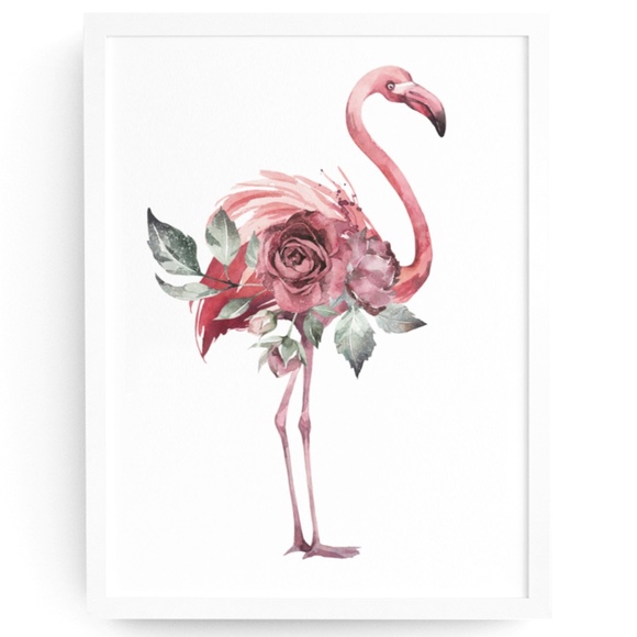 Other - Watercolor Tropical Flamingo Wall Art Poster Print UNFRAMED